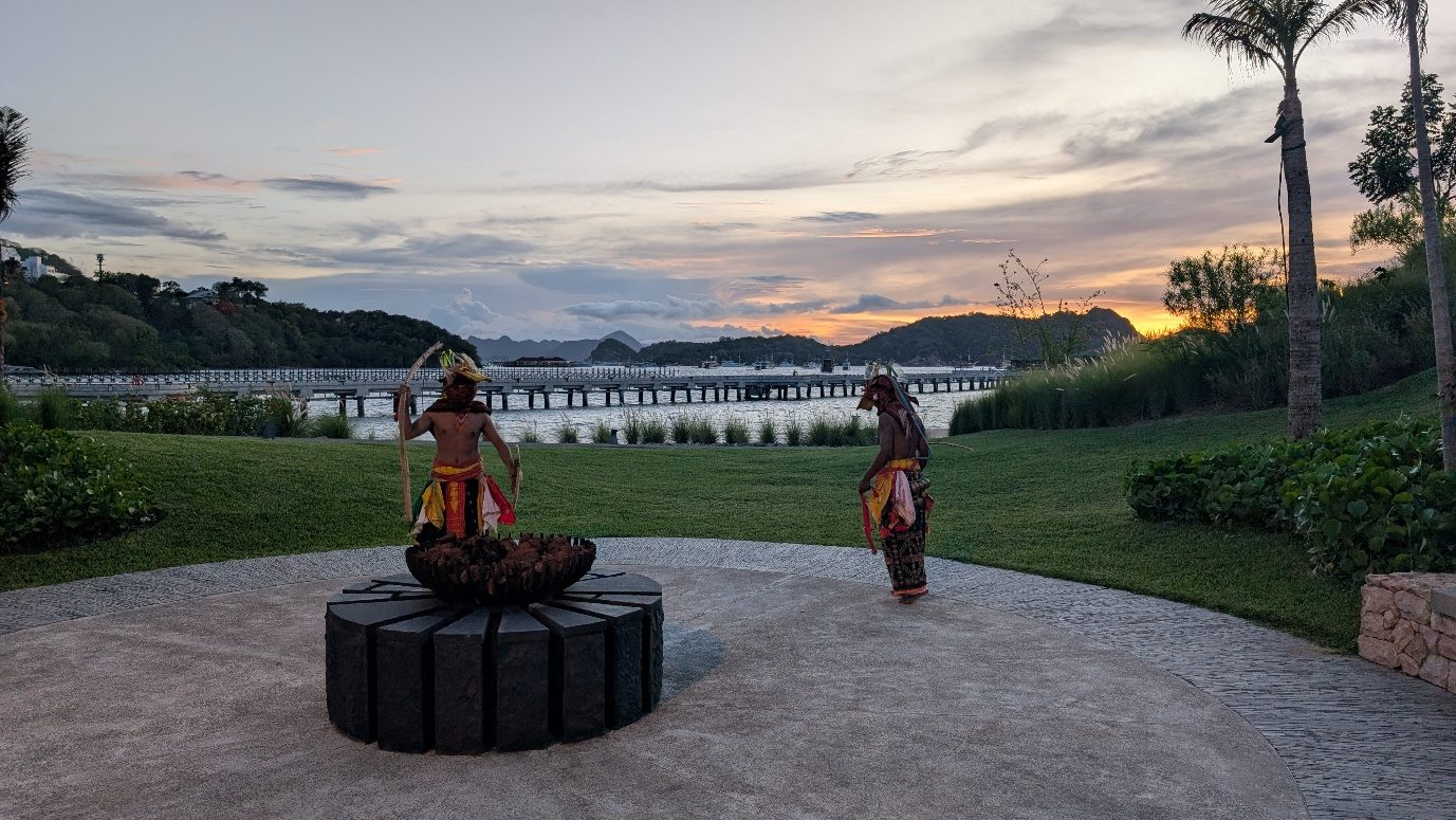 Indonesian ritual at sunset